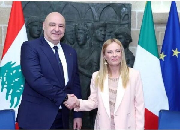 رئیس‌جمهور لبنان در دیدار با نخست وزیر ایتالیا خواستار فشار بر اسرائیل شد