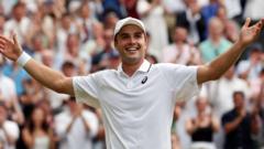 Britain's Arthur Fery reaches Wimbledon quarter-finals in history-making match
