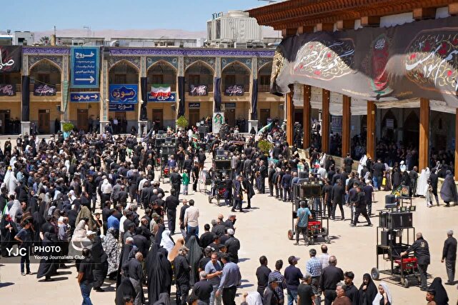 طنین سوگ در سومین حرم اهل‌بیت؛ وقتی آسمان شیراز به احترام عطش خون گریست + تصاویر