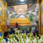 گل‌آرایی حرم امیرالمؤمنین(ع) در آستانه میلاد پیامبر(ص) + فیلم
