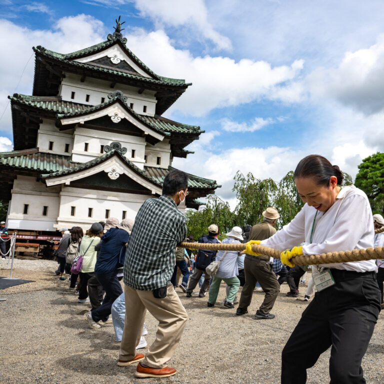 The People of Hirosaki, Japan, Try to Move a Castle by Hand