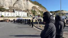 Disruption at Port of Dover as masked men hold protest