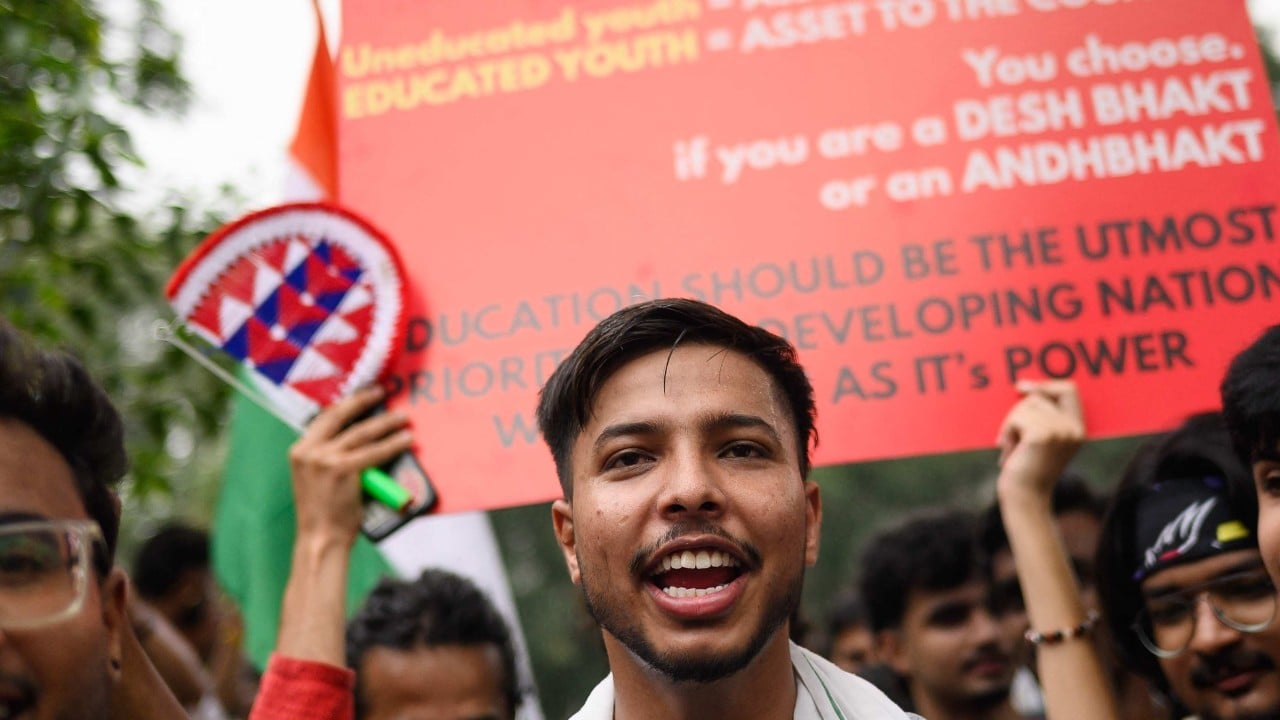 Indian police clash with ‘cockroaches’ marching to protest exam irregularities