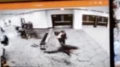 Video shows suspect charge checkpoint