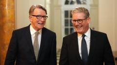 Starmer not aware Foreign Office overruled Mandelson vetting decision until this week, government says