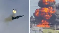 Watch: Moment pilots eject as RAF jet crashes in Anglesey