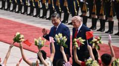 Pomp and pageantry: Key moments from day one of Trump's visit to China