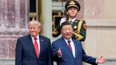 Flattery and fanfare as Trump welcomed to China - but thorny issues remain