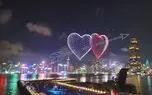 نمایش باشکوه پهپادها در جشن «روز عشق»