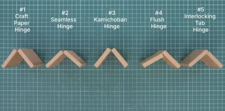 Five Different Styles of Cardboard Hinges