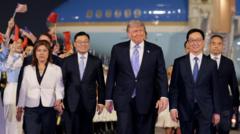 Trade, Iran and Taiwan on the agenda as Trump arrives in China for high-stakes talks with Xi