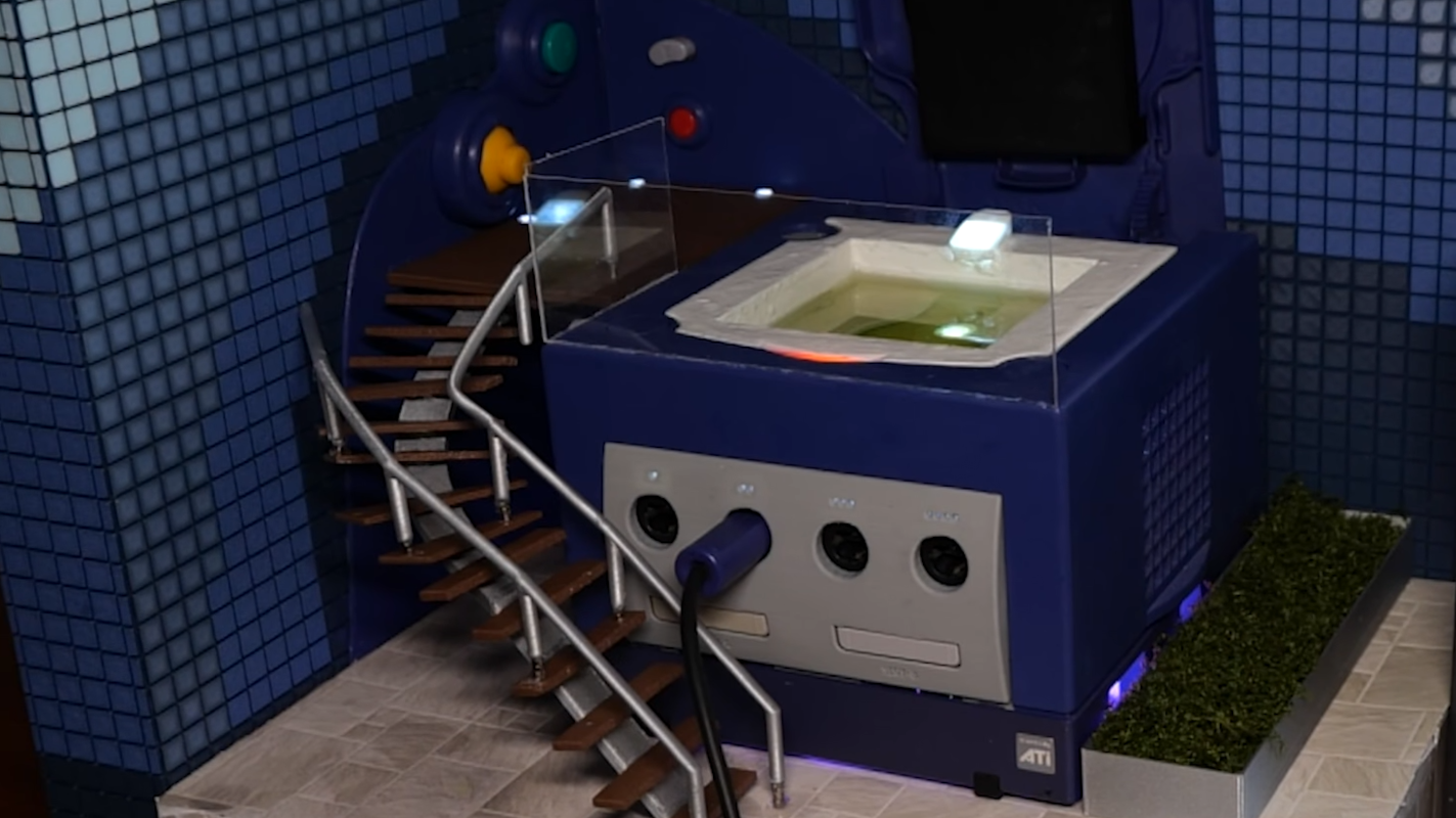 Game Cube Hot Tub Animation Brought Into Real World
