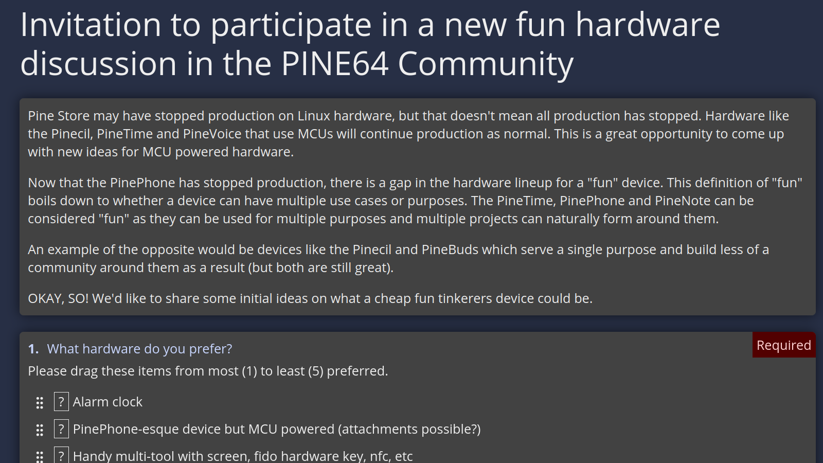 What Should Pine64 Build With Microcontrollers?