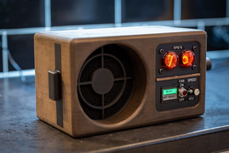 Extract Fumes in Midcentury Style With Nixie Tubes and Military Surplus