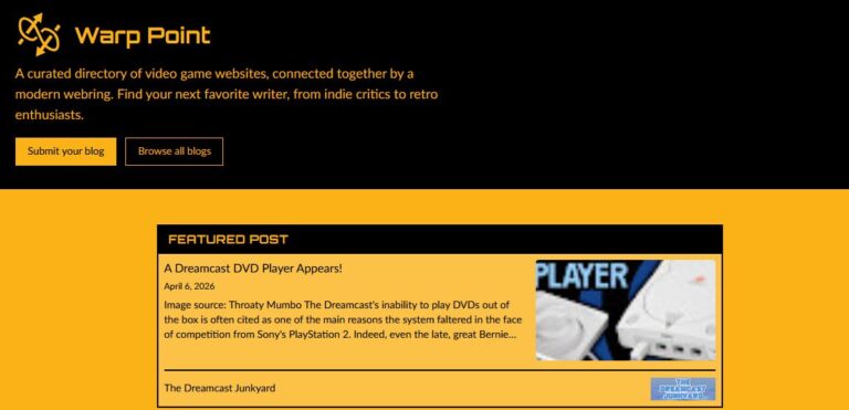 Warp Point: a Web Ring for Gaming Sites Built for 2026